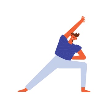 happy man practicing yoga vector