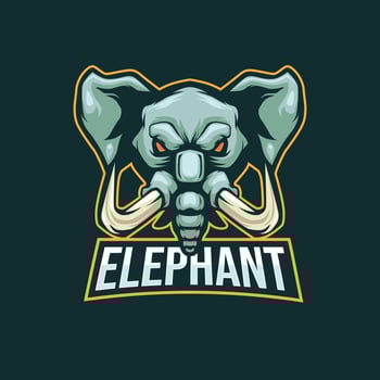 Elephant mascot logo vector illustration