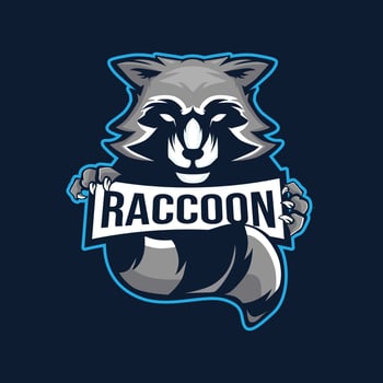 Raccoon mascot logo sports vector