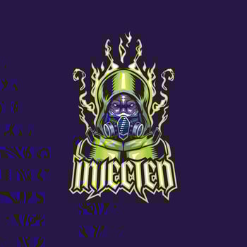 Infected gas mask mascot vector
