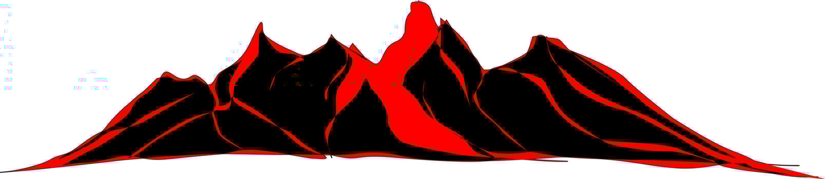 The illustrations and clipart. Volcanos mountain vector