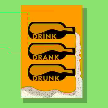 drink poster illustration in flat design vector