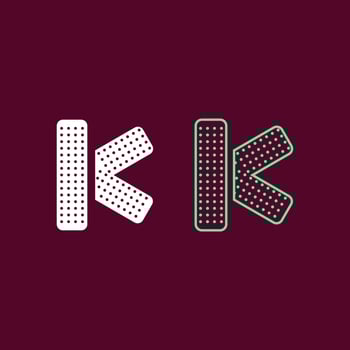 lettering K for logo or symbol vector