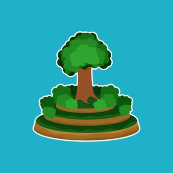 oak tree logo in flat design. vector