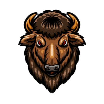 Bison head logo mascot design vector