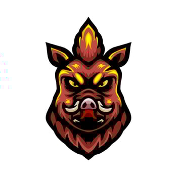 Wild boar head logo mascot design vector