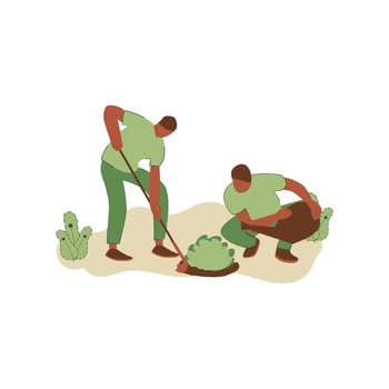 Vector illustration of people planting trees. concept of saving the earth. Ecology volunteering concept. Design for ecology activism
