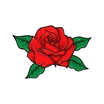 red rose vector logo ornament isolated on white background
