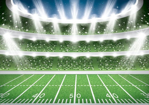 American Football Stadium Arena. vector