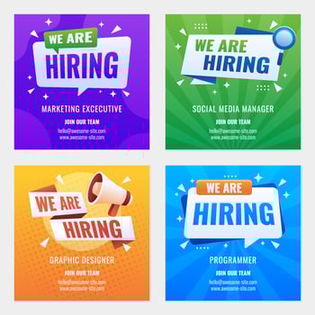 We Are Hiring Social Media Post Template vector