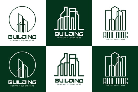 Home Design Logo, Building Logo, Property And Construction Company Icon vector