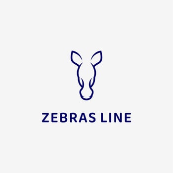 line zebras head logo design vector