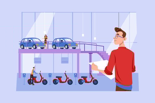 Electronic Vehicle center concept Illustration concept on white background vector
