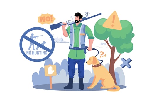 Illegal Hunting Of Animals Is Strictly Prohibited vector