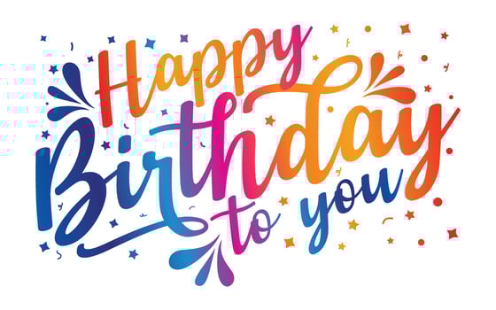 Happy Birthday typography or Calligraphy lettering with balloons vector