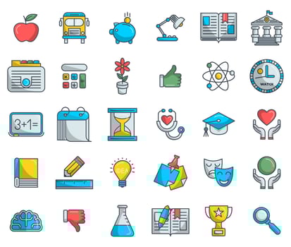 School icons, suitable for a wide range of digital creative projects. vector