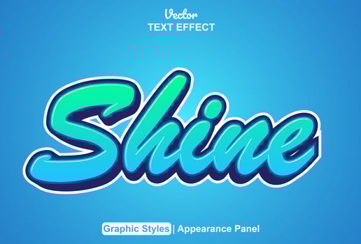 Shine text effect with graphic style and editable. vector