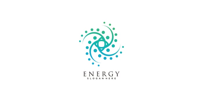 Energy logo with spinning icon design vector illustration