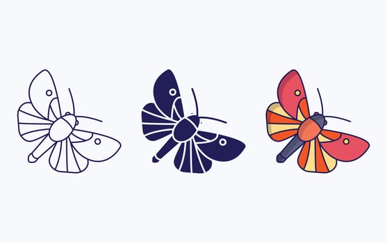 Butterfly bug vector illustration icon