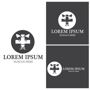 Dog silhouette logo vector template