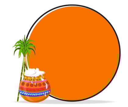 South Indian Harvest Festival Happy Pongal Celebration Greeting Background. vector