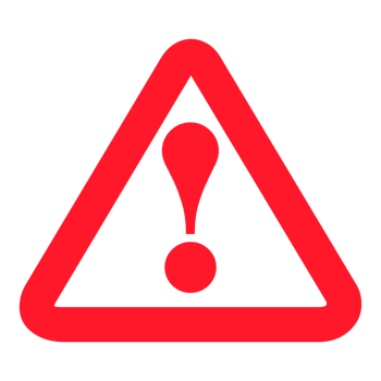 Red Hazard Warning Sign on Transparent Background png
