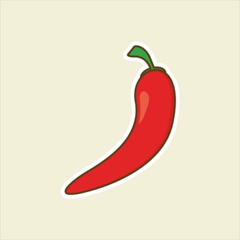 chili flat design vector illustration. Hot red pepper