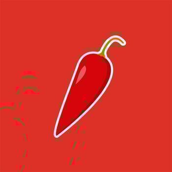 chili flat design vector illustration. Hot red pepper