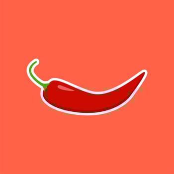 chili flat design vector illustration. Hot red pepper