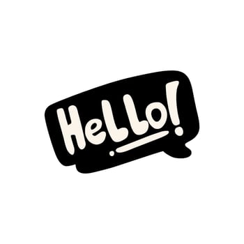 lettering hello in flat design vector