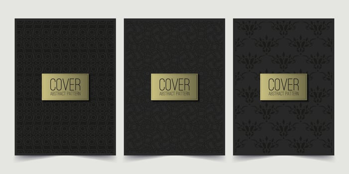 dark abstract line pattern cover vector