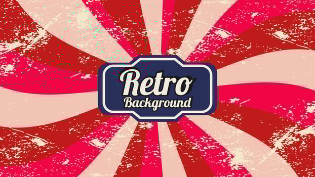 Red vintage sunburst background vector