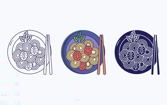Spaghetti Italian fine dining icon vector
