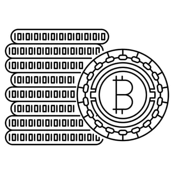 Bitcoin icon, suitable for a wide range of digital creative projects. vector
