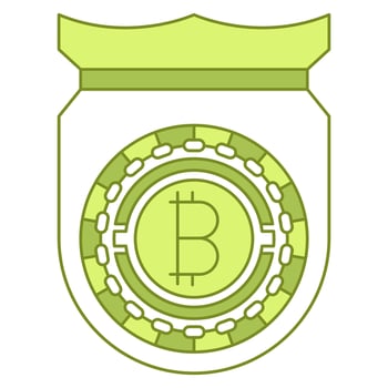 bitcoin protection icon, suitable for a wide range of digital creative projects. vector