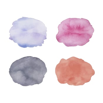 Watercolor circles for design. Watercolor spots set. Vector illustration