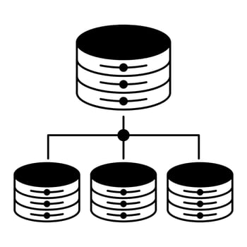 distributed database icon, suitable for a wide range of digital creative projects. vector