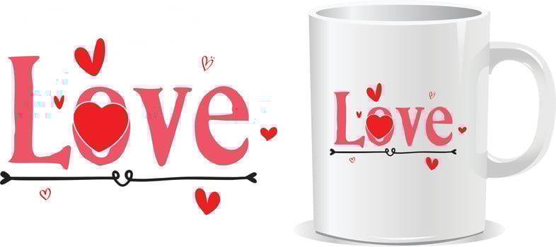 Love happy valentine's day mug design vector
