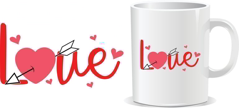 Love happy valentine's day mug design vector