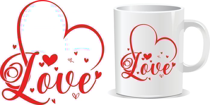 Love happy valentine's day mug design vector