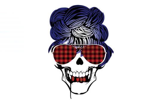 Skull artwork tattoo mom face vector