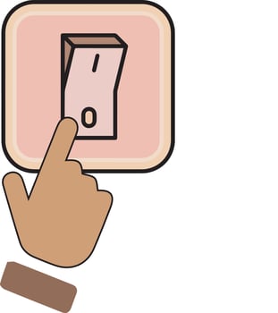 hand switch on off vector