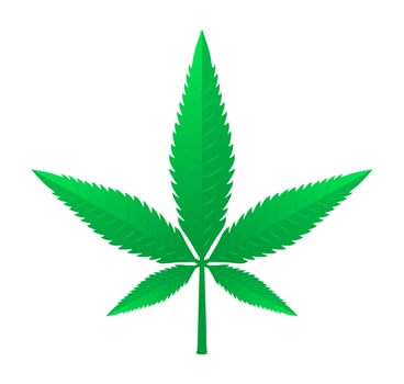 Colorful Marijuana Cannabis Leaf Gradient Icon Vector Illustration
