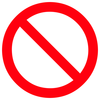 Prohibited Forbidden Symbol on Transparent Background png