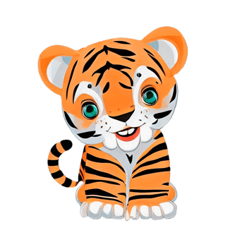 cute young cartoon tiger png
