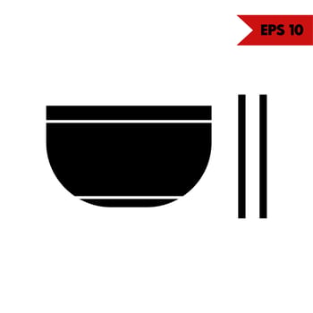 Illustration of bowl glyph icon vector