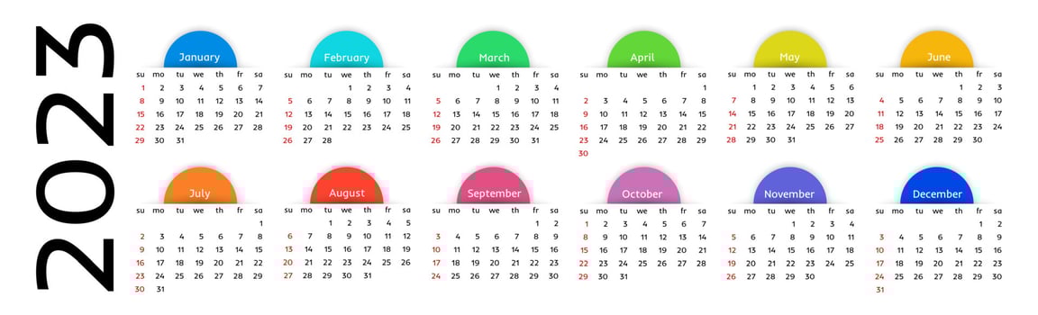 Calendar for 2023 isolated on a white background vector