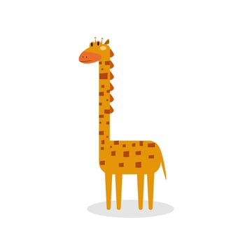 Cute giraffe character isolated on white background. vector