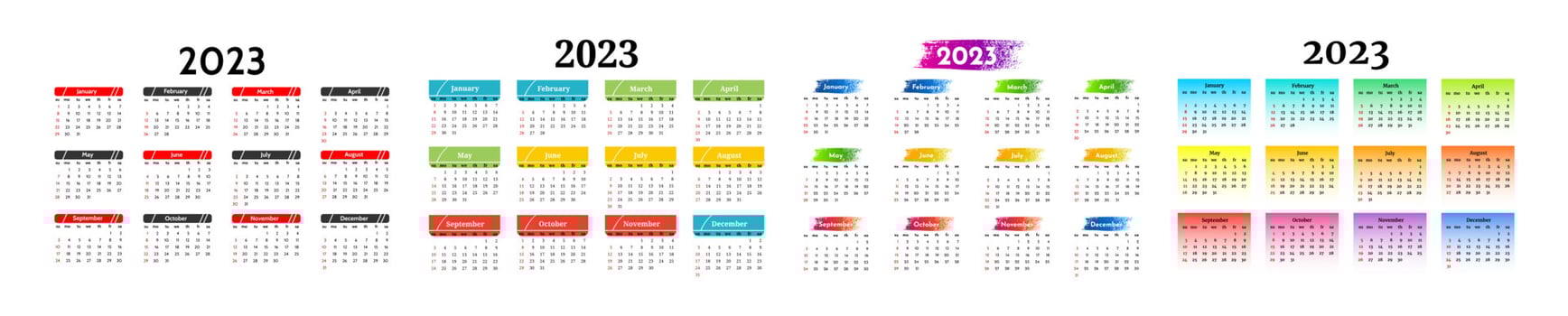 Calendar for 2023 isolated on a white background vector
