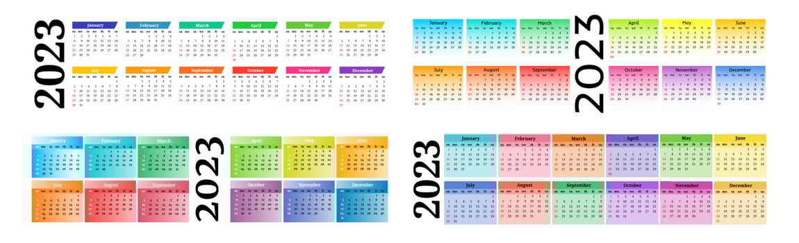 Calendar for 2023 isolated on a white background vector